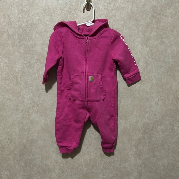 Carhartt Other - Pink Carhartt hoodie jumpsuit. Size 6 months. Worn only 2 or 3 times.